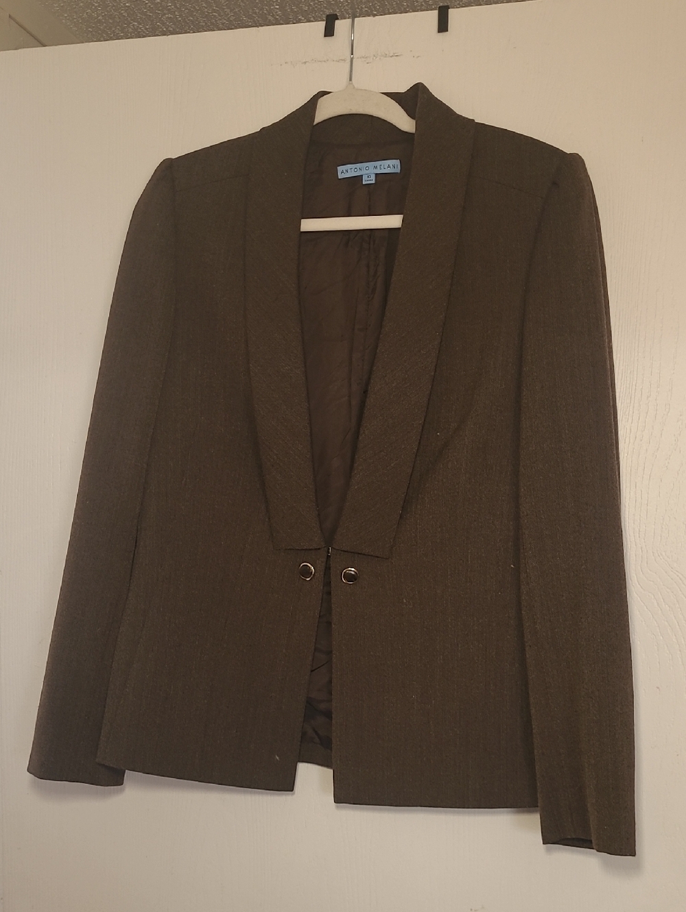 ANTONIO MELANI Brown Shawl Collar Women's Blazer
